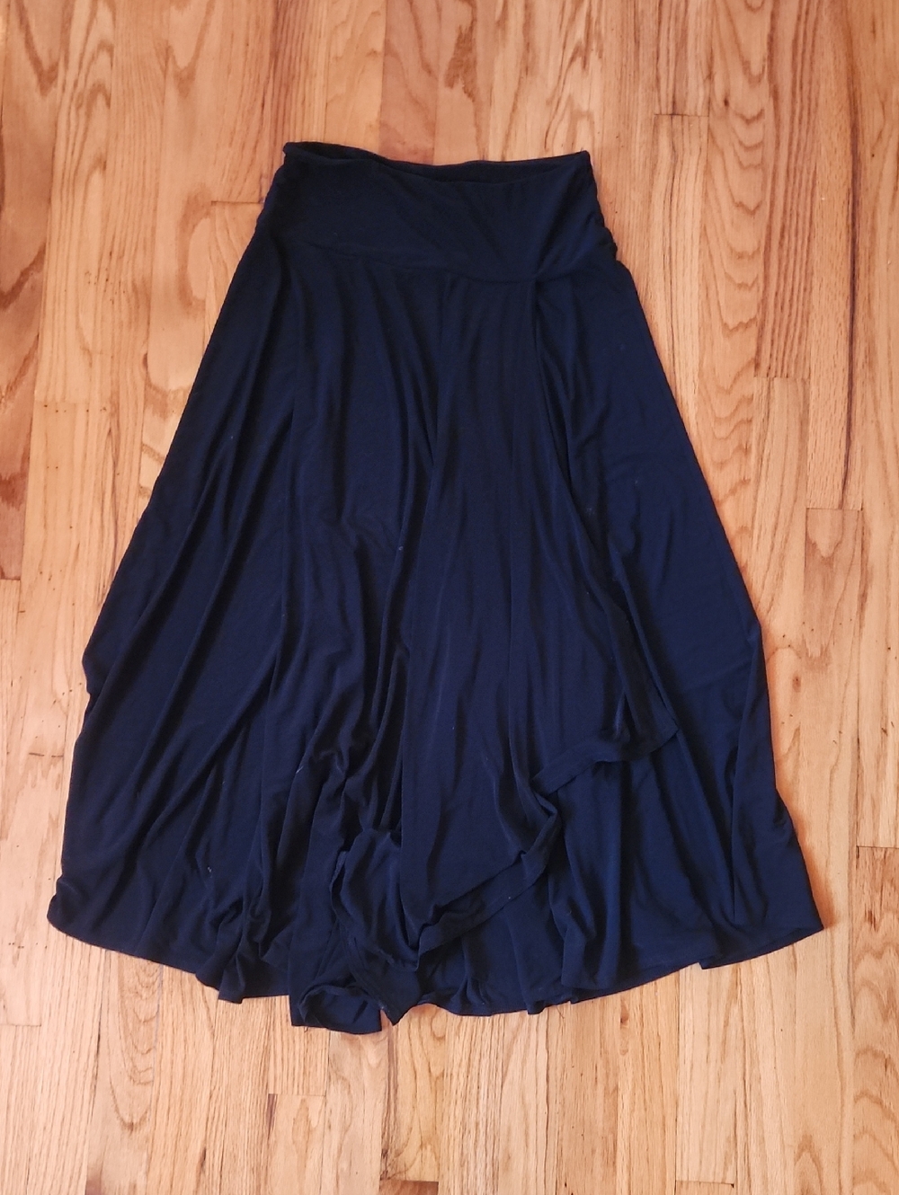 Junee Asymmetrical Hem Black Maxi Skirt- Size M